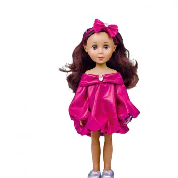 Cute&Cool lutka Brunette roze haljina, 30cm 