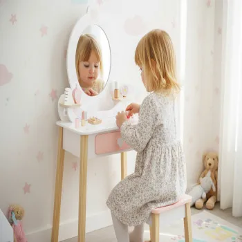 Cute&Cool drvena igračka make-up sto i stolica 