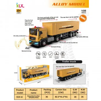 HK Mini igračka konstrukcioni kamion sa prikolicom 