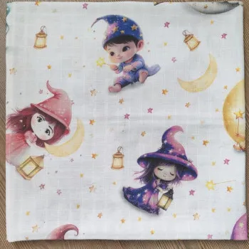 Lillo&Pippo muslin pelena 75x75cm, Vila na mesecu 