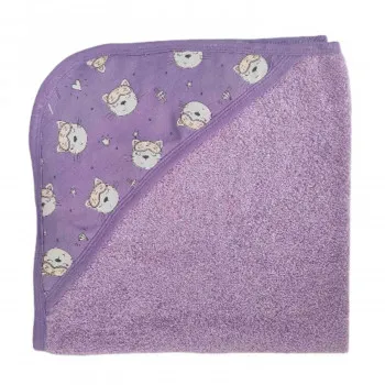 Lillo&Pippo peškir sa kapuljačom 80x80cm, violet 