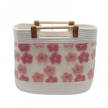 Cute&Cool HOME korpa drvene ručke roze, 42x28x32cm 