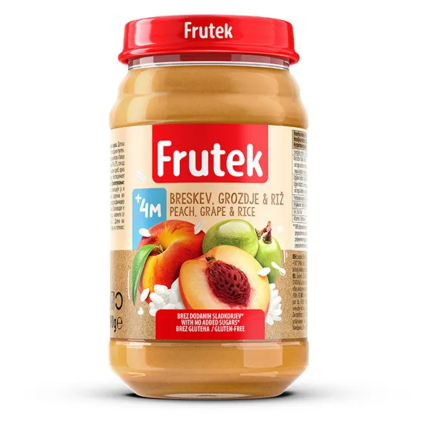 Frutek kašica breskva, riža i grožđe 190g 