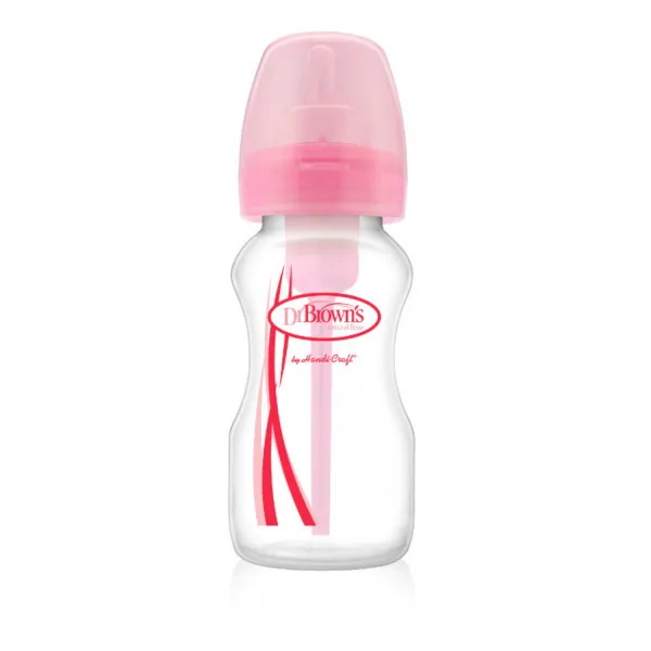 Dr.Browns plastična wide neck flašica 270ml, roze 