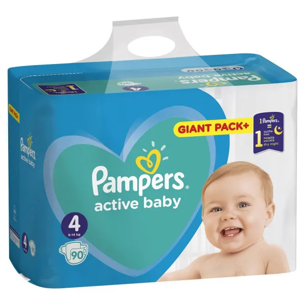 Pampers pelene active baby bag 4 maxi 9-14kg 90kom