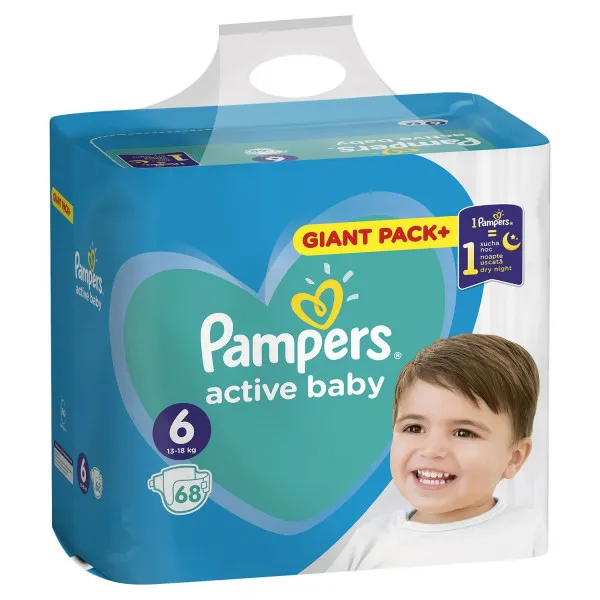 Pampers pelene bag 6 extra large 13-18kg 68kom