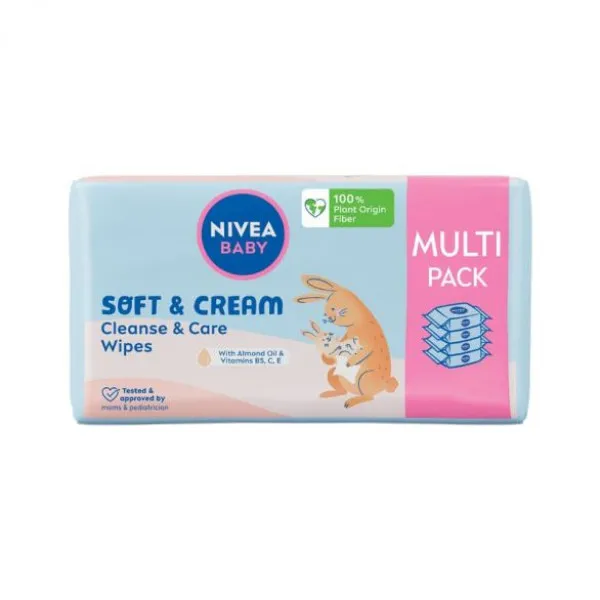 Nivea baby vlažne maramice soft&cream 4x63kom 