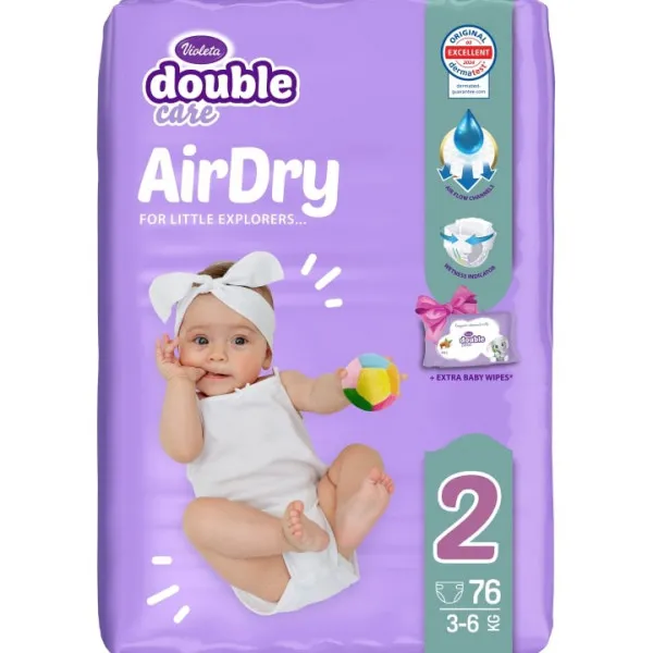 Violeta pelene double care jumbo plus 2 mini 3-6kg 76kom 