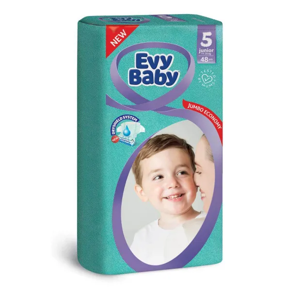 Evy baby pelene jumbo 5 junior 12-25kg 48kom 