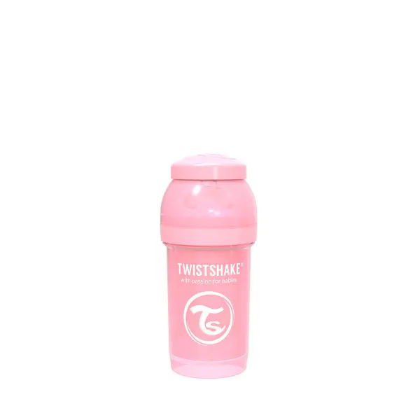 TS flašica anti-colic 180ml pastelna roze 