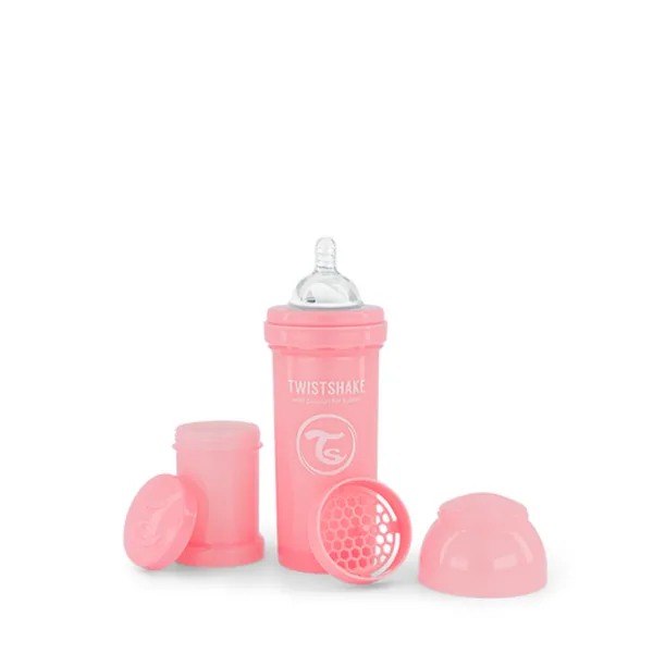 TS flašica anti-colic 260ml pastelna roze 