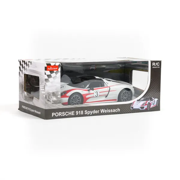 Rastar RC auto Porshe 918 Spyder 1:14 - crn, bel