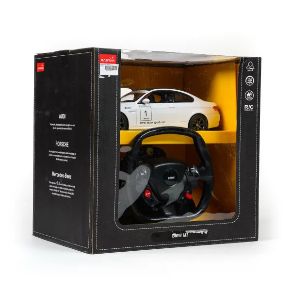 Rastar RC BMW M3 sa volanom 1:14 - crn, bijel