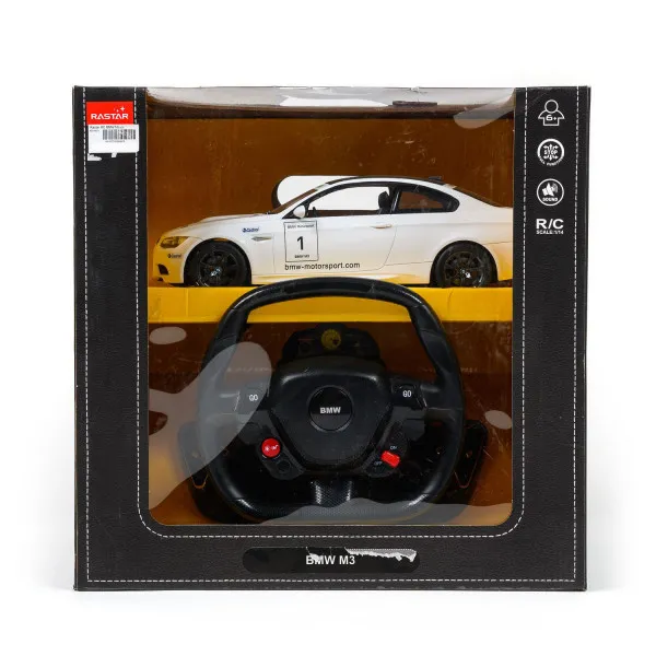 Rastar RC BMW M3 sa volanom 1:14 - crn, bijel 