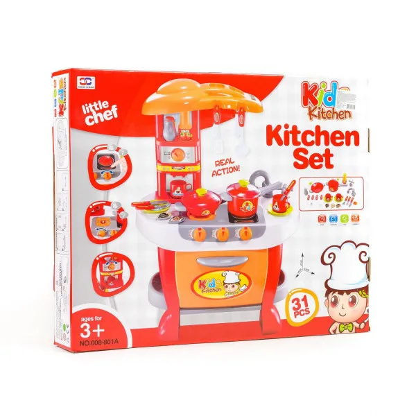 Qunsheng Toys, igračka kuhinja sa dodacima-crvena