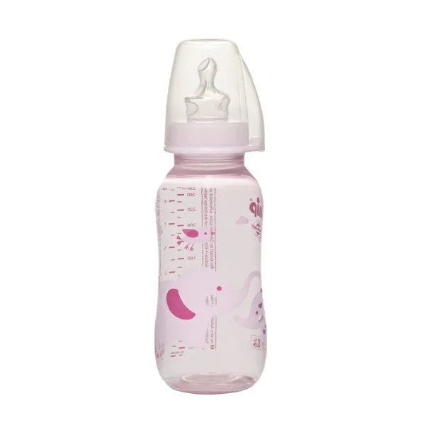 NIP pp flašica Trendy Girl 250ml sa silikonskom cuclom za mlijeko 0-6