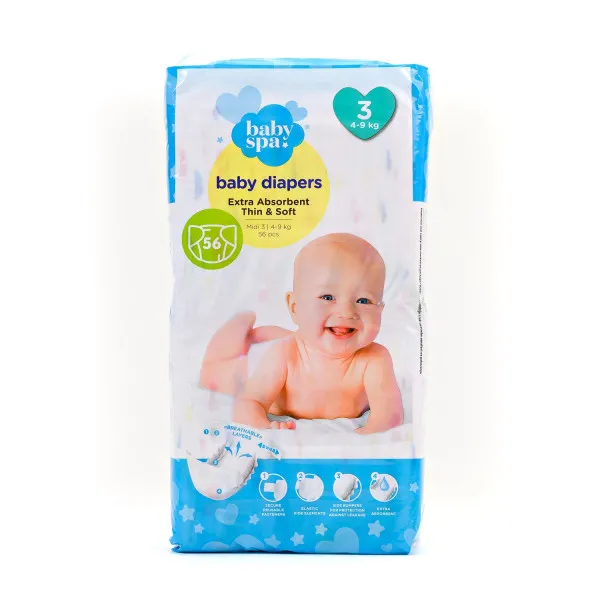 Baby spa pelene 3 midi 4-9kg 56kom 