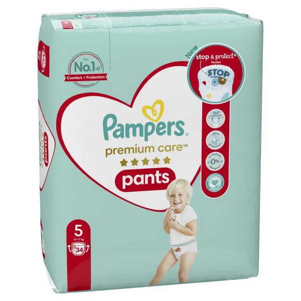 Pampers pants premium VP 5 junior 12-17kg 34kom 