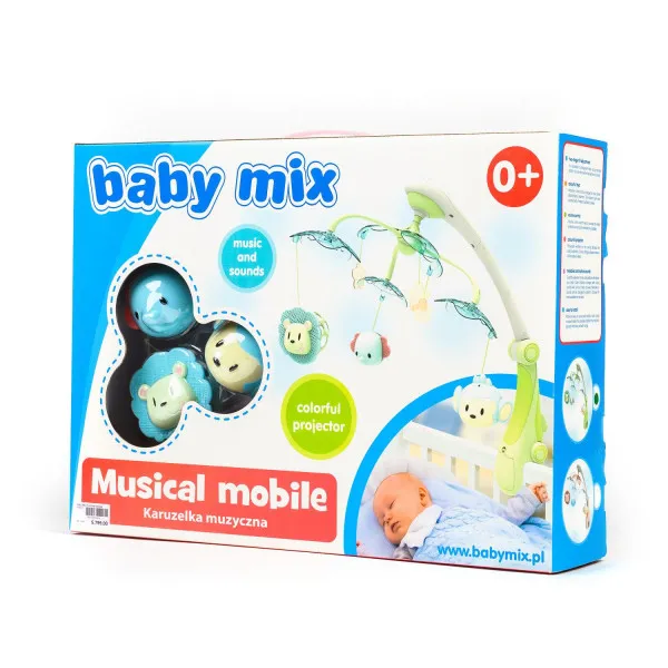 Baby Mix muzička vrteška vesele životinjice zelena