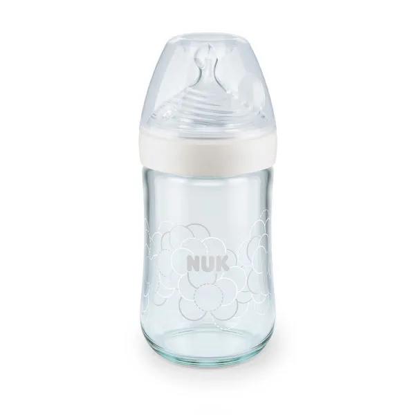 Nuk staklena flašica NS 240ml, sil 0-6m