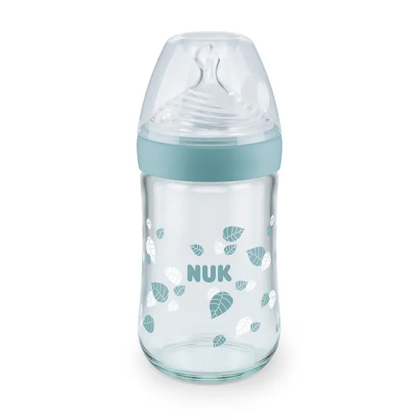 Nuk staklena flašica NS 240ml, sil 0-6m 