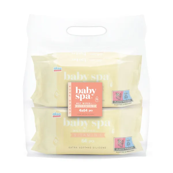 Baby spa vlažne maramice sa vitaminom E 4x64kom