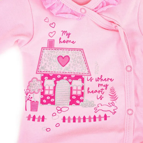 Pom Pom bodi benka dr, djevojčice-56 56 3-ROZE