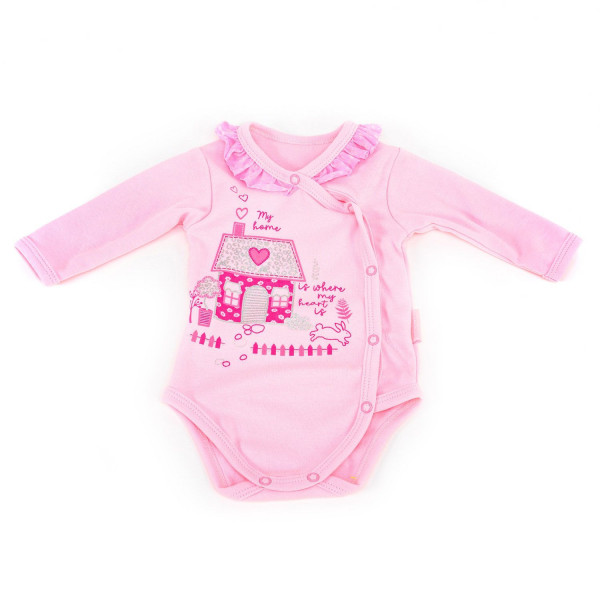 Pom Pom bodi benka dr, devojčice-56 56 3-ROZE