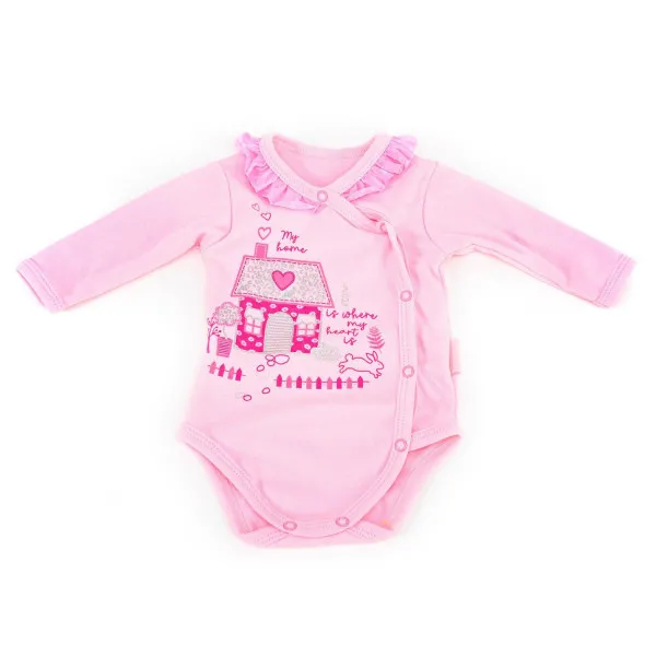 Pom Pom bodi benka dr, djevojčice-56 56 3-ROZE