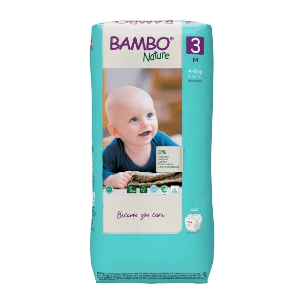 Bambo pelene Nature 3 midi 4-8kg 52kom 