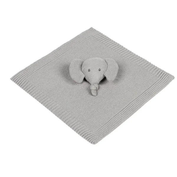 Nattou pleteno ćebence sa likom slončeta, siva 