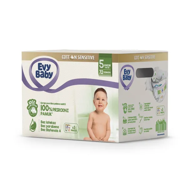 Evybaby Cotton box 5 junior 72 kom