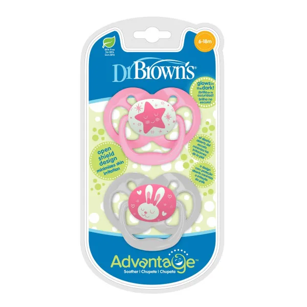 Dr. Browns Advantage svetleća laža 6-18m, roze 2/1