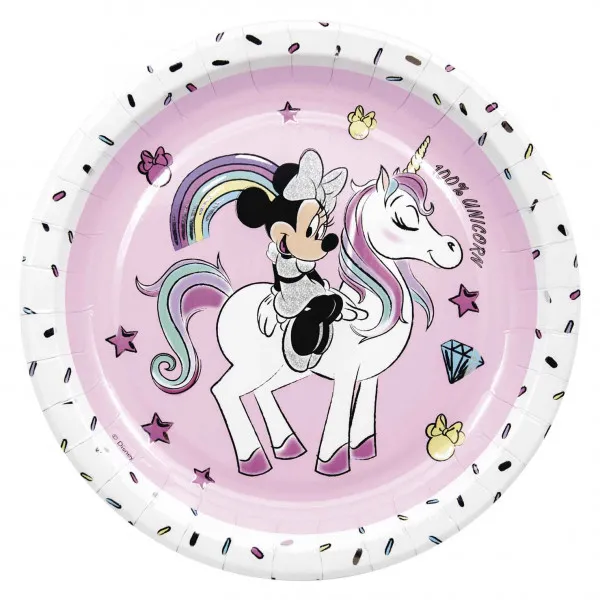 Papirni tanjuri Minnie metallic Disney 23 cm 8 kom 