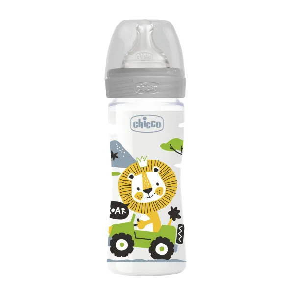 Chicco WB plastična flašica 250ml, silikon, siva 