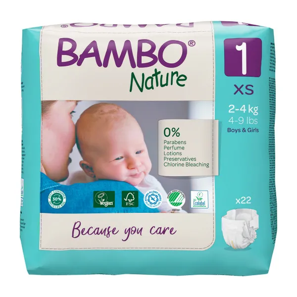 Bambo pelene Nature Eco Friendly 1, 2-4 kg, 22 kom 