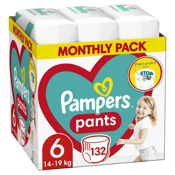 Pampers pants pelene monthly S6 15+kg 132 kom