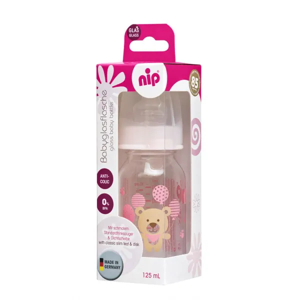 Nip flašica 125ml sil. cucla za čaj 0m+,devojčica