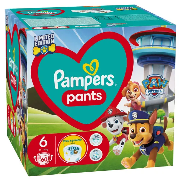 Pampers pants pelene Paw Patrol GPP S6 15kg+ 60kom 