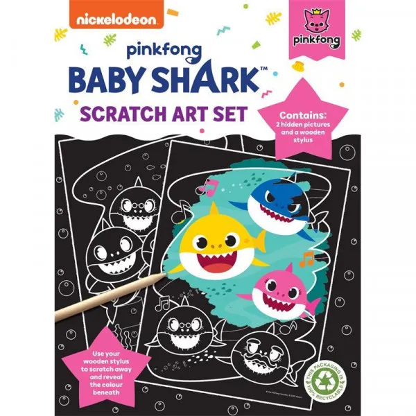 Baby Shark scratch art set 