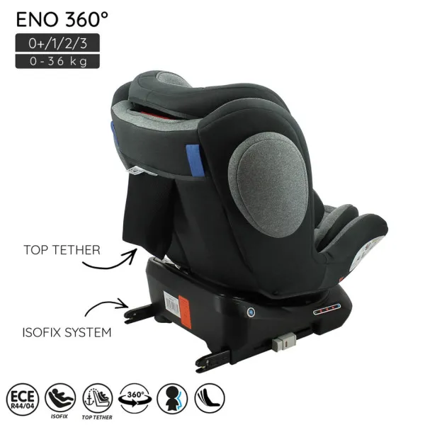 Nania a-s Eno 360° Isofix 0/1/2/3 (0-36kg), Grey