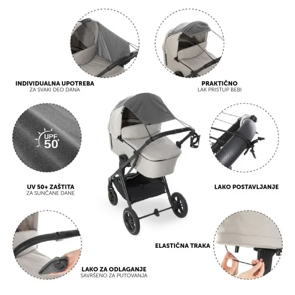 Hauck univerzalna zaštita od sunca za kolica, Grey