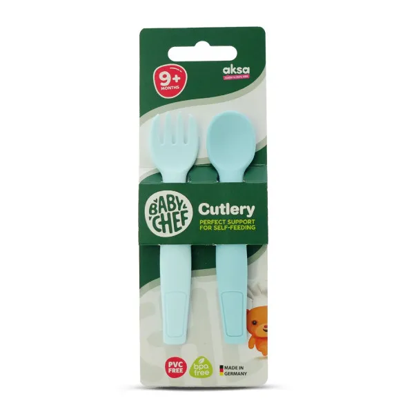 Baby Chef set kašika+viljuška plavi 2kom 