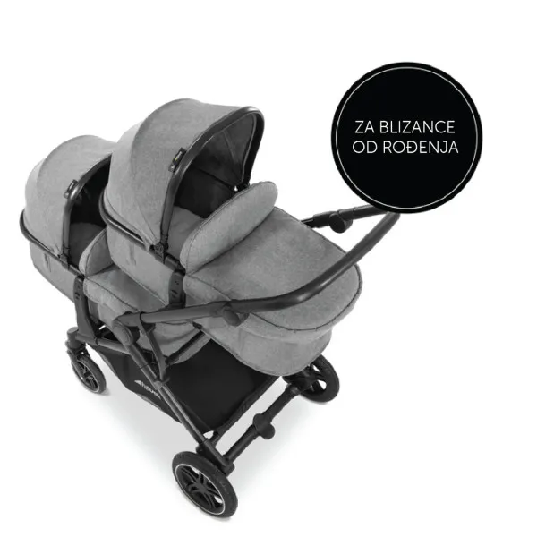 Hauck kolica za blizance Atlantic Twin, Grey 