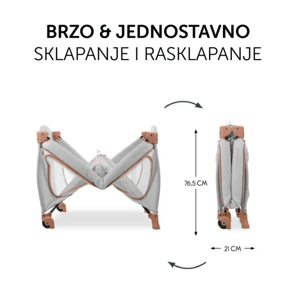 Hauck prenosivi krevetac Sleep n Play Go Plus,Cork