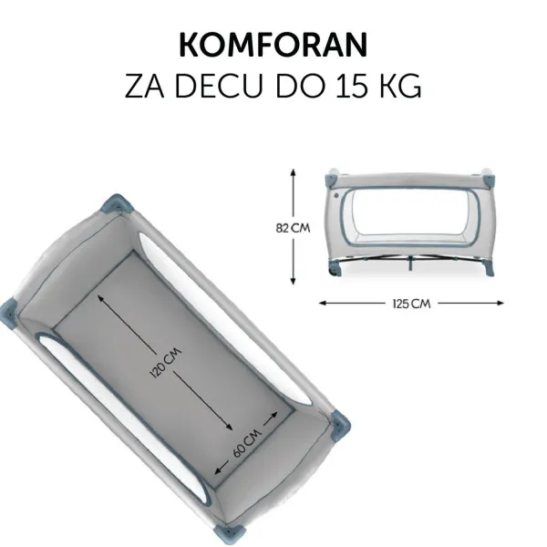 Hauck prenosivi krevetac Sleep n Play Go Plus,Blue