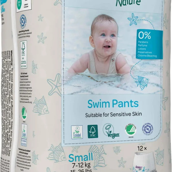 Bambo Nature gacice za kupanje S, 7-12 kg, 12kom