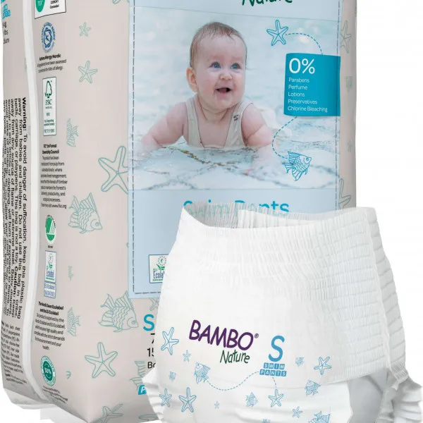 Bambo Nature gacice za kupanje S, 7-12 kg, 12kom