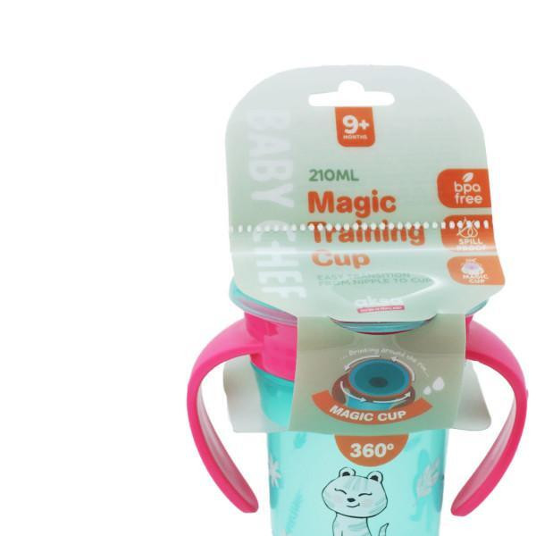 Baby Chef no-spill čaša 360° 210ml, 9m+, roze 