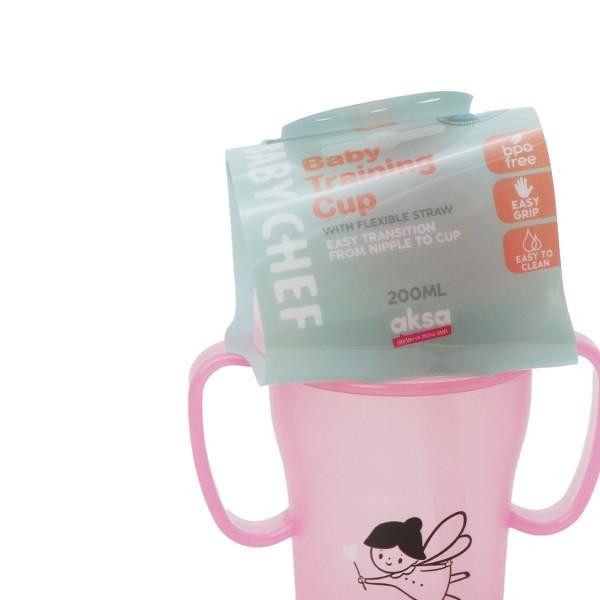 Baby Chef no-spill sa slamčicom 200ml, 9m+, roze 